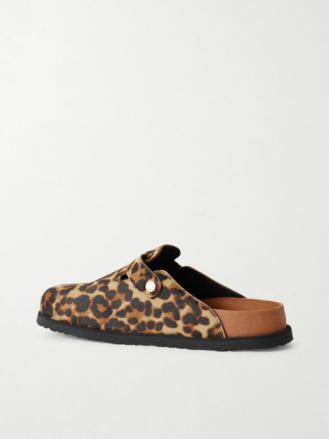 BIRKENSTOCK 1774 - Boston Leopard-Print Calf Hair Clogs - Brown