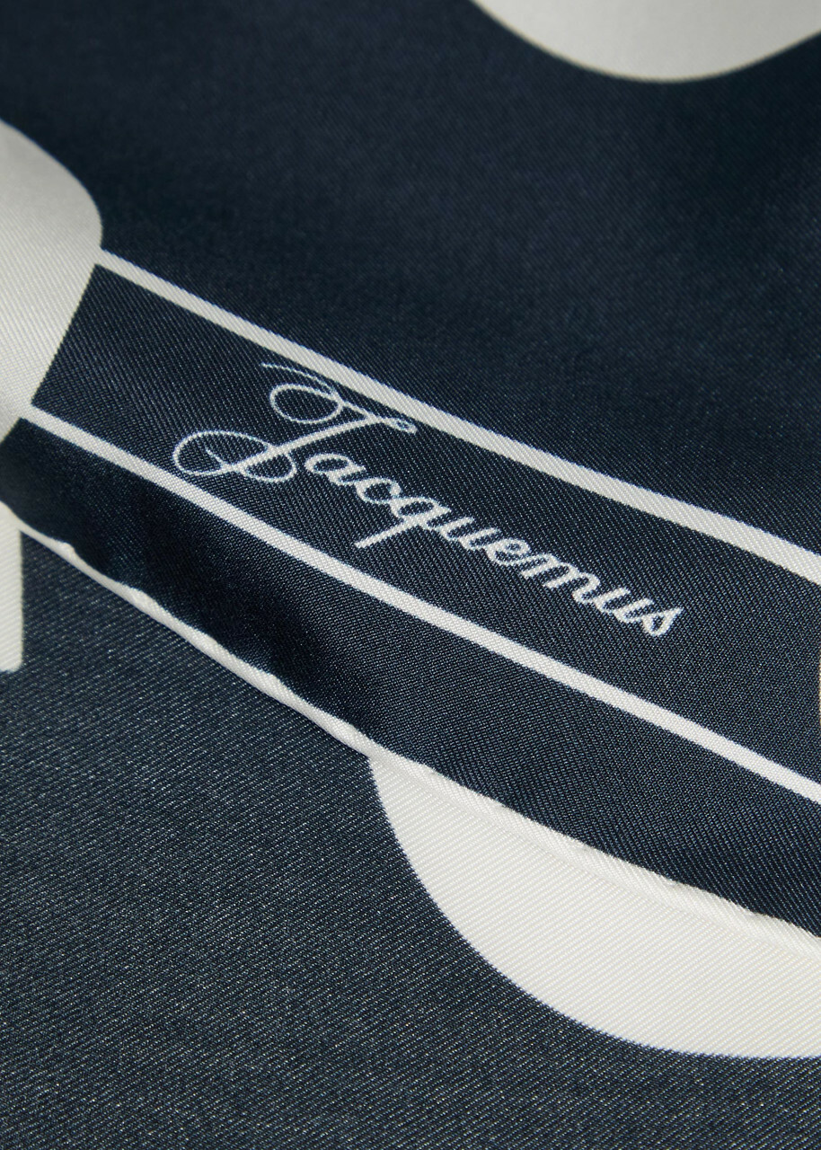 Jacquemus Le Foulard Coeur Polka dot Silk Scarf - Navy - One Size