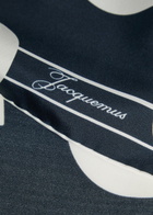 Jacquemus Le Foulard Coeur Polka dot Silk Scarf - Navy - One Size