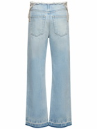 STELLA MCCARTNEY - Embellished Cotton Denim Straight Jeans