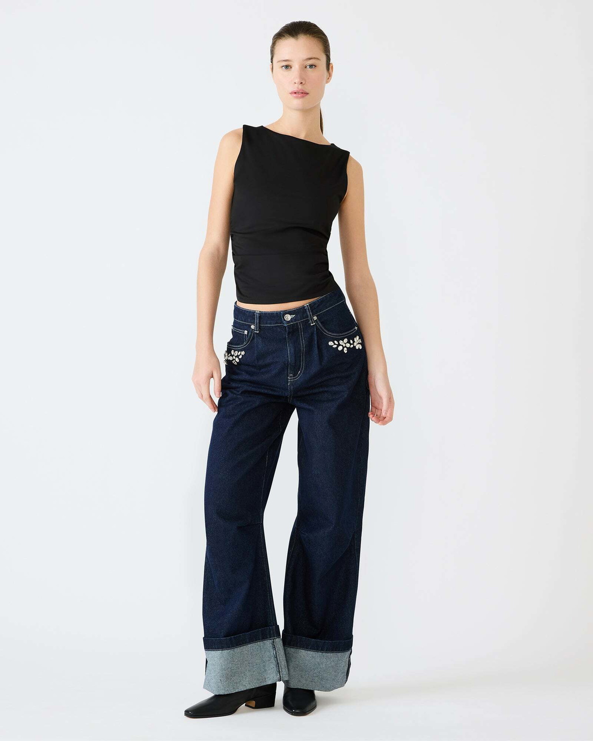 Steve Madden Adair Knit Top in Black
