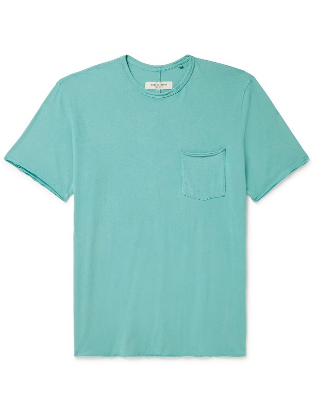 Photo: RAG & BONE - Miles Organic Cotton-Jersey T-Shirt - Blue