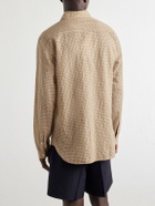 Oliver Spencer - Checked Cotton-Blend Seersucker Shirt - Neutrals