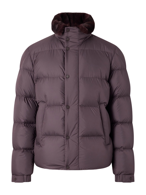 Photo: Moncler - Drisfall Plush-Trimmed Quilted Shell Down Jacket - Brown