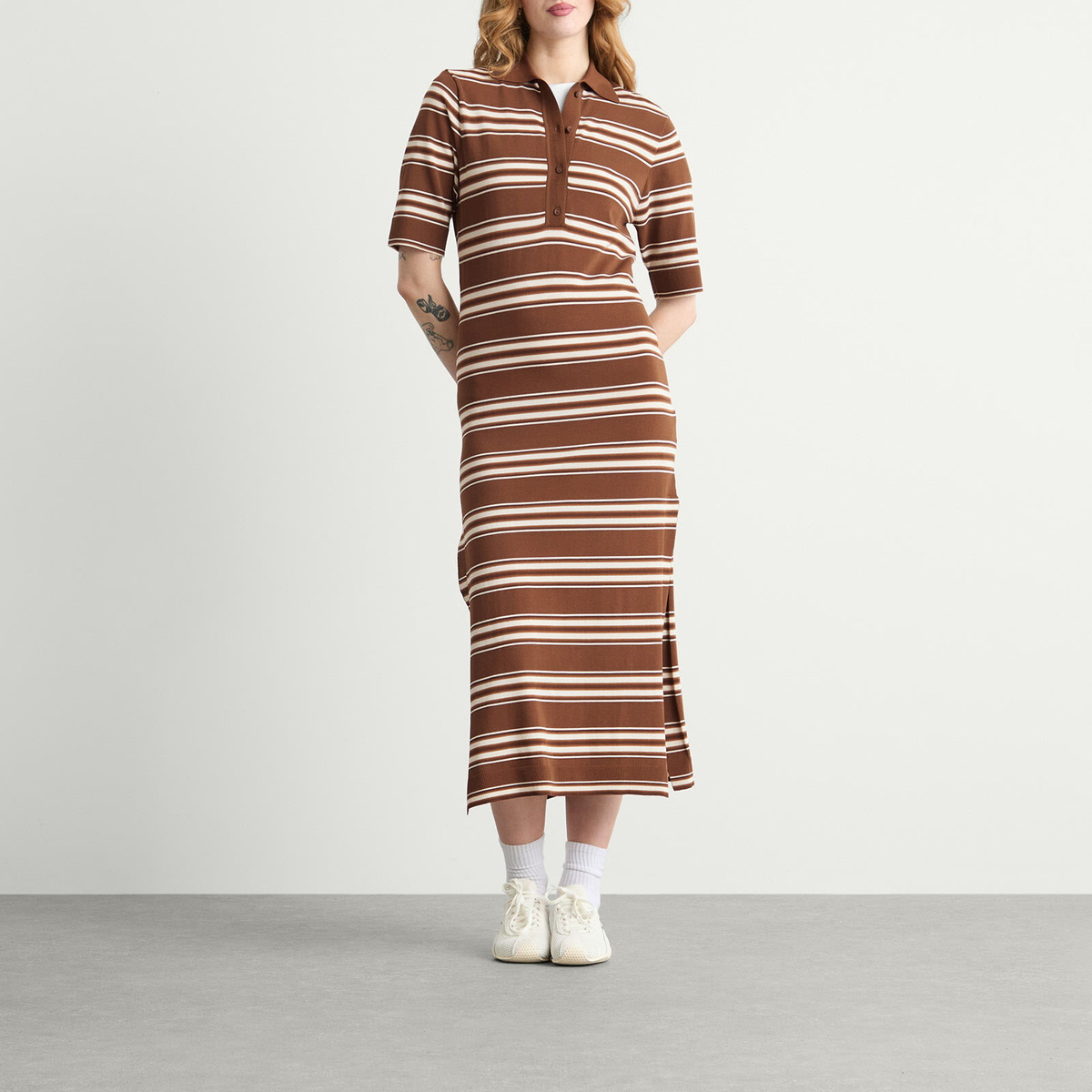 Faithfull The Brand Women's Santiago Polo Dress in Ombre Stripe