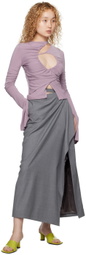 SRVC Purple Ruched Long Sleeve T-Shirt
