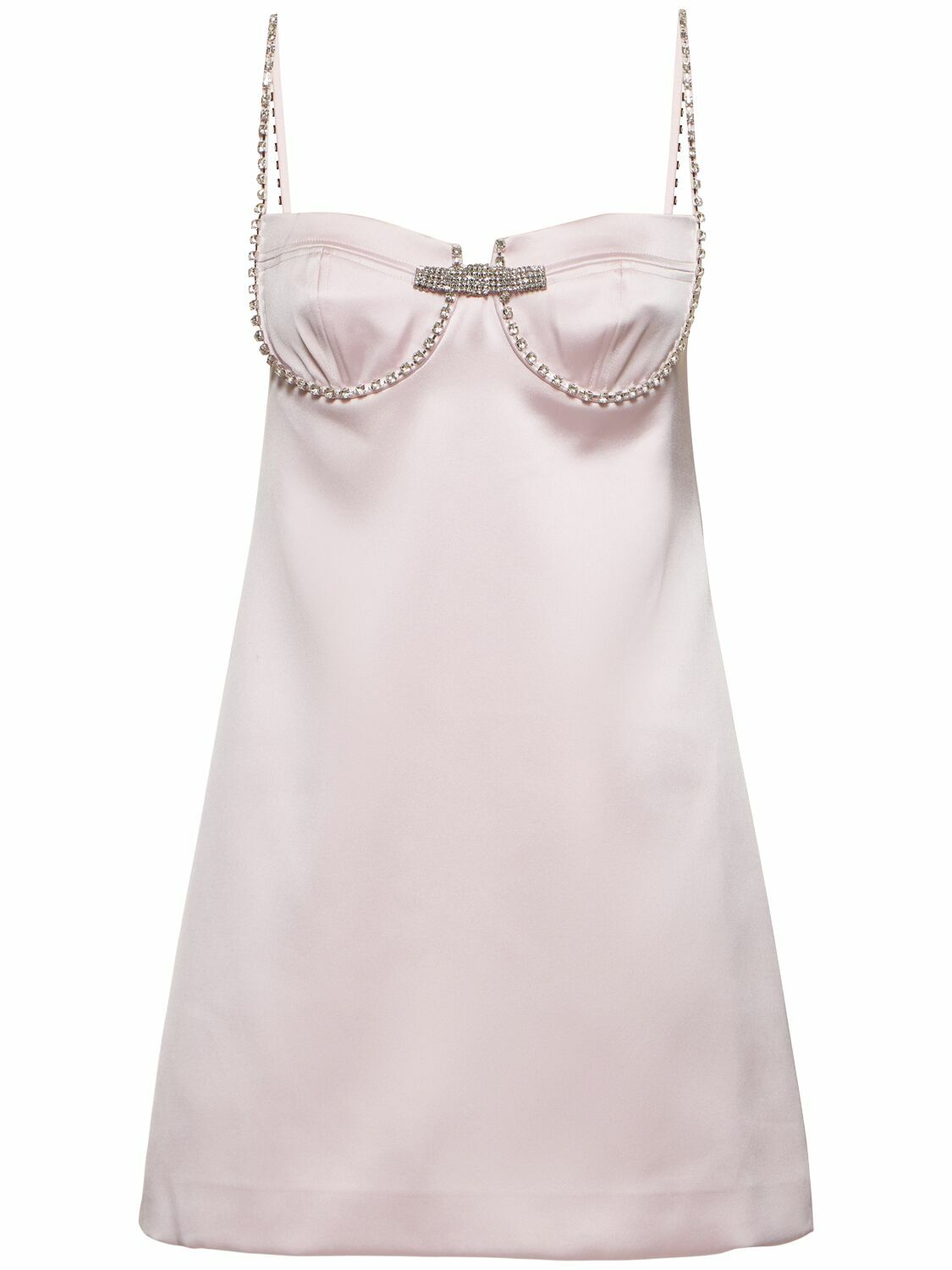 SELF-PORTRAIT Embellished Satin Mini Dress Self-Portrait