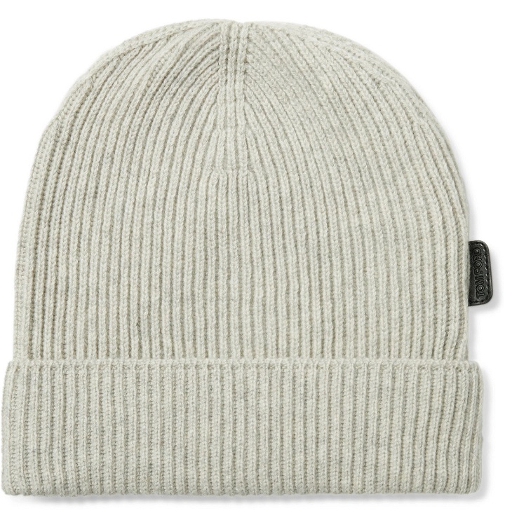 Photo: TOM FORD - Ribbed Cashmere Beanie - Gray