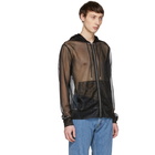 Helmut Lang Black Transparent Zip-Up Hoodie