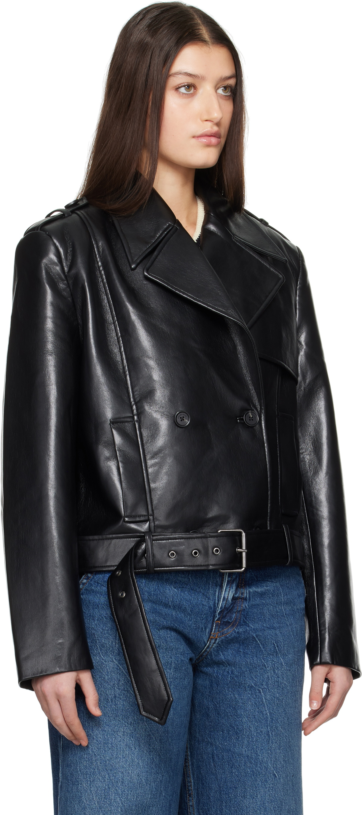 ANINE BING Black Simone Leather Jacket