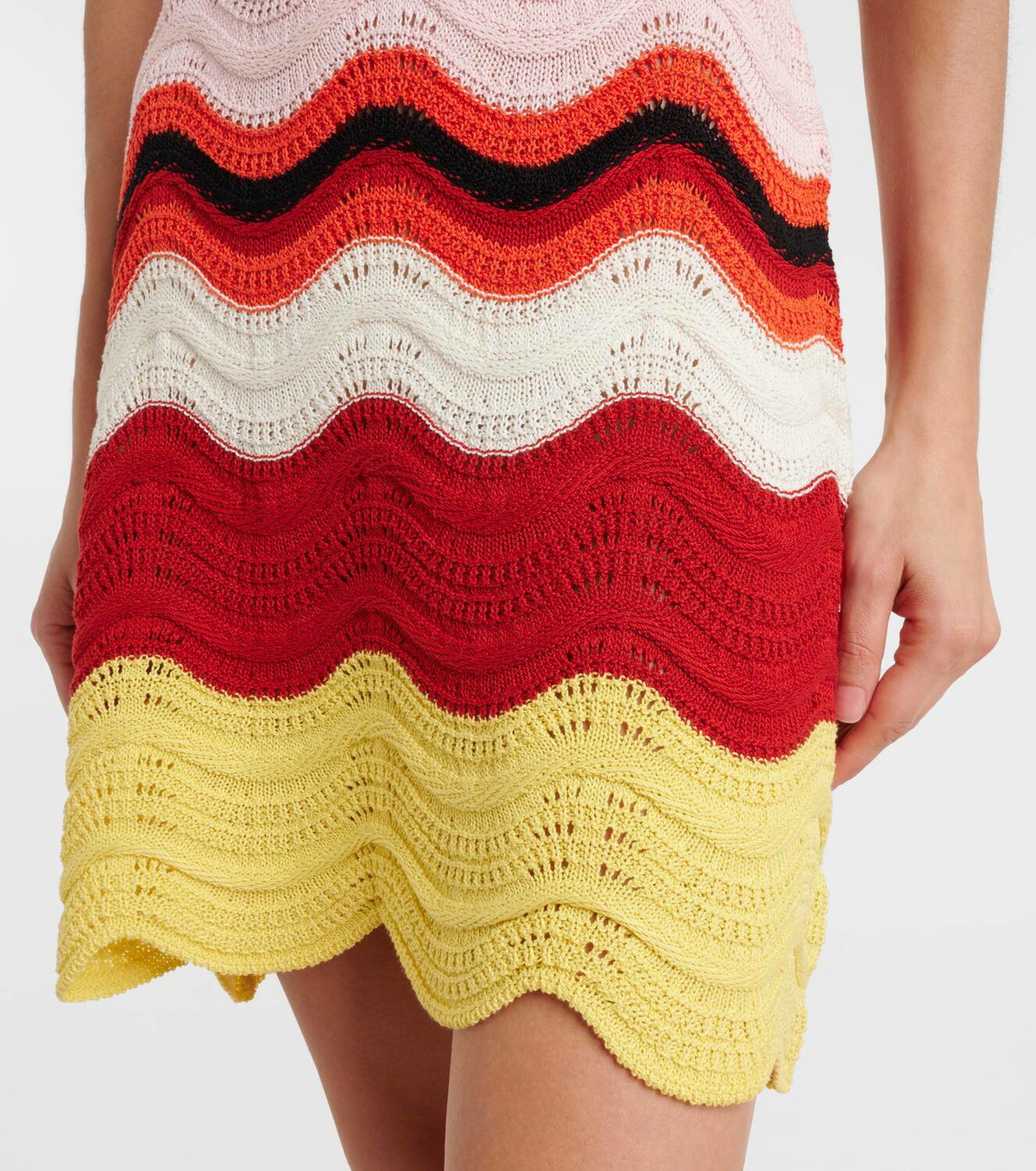 la double j crochet dress La Doublej Chevron Crochet Cotton Maxi Dress - Multicoloured - 30% Off