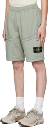 Stone Island Green Mock-Fly Shorts