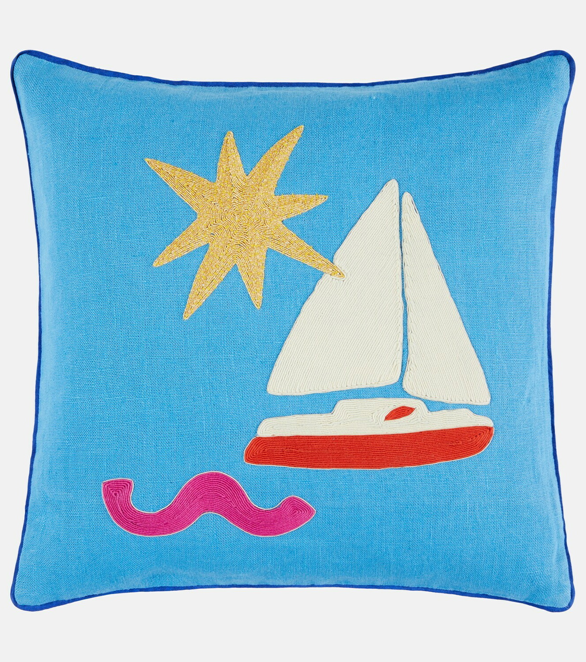 Jonathan Adler Playa Sailboat linen cushion