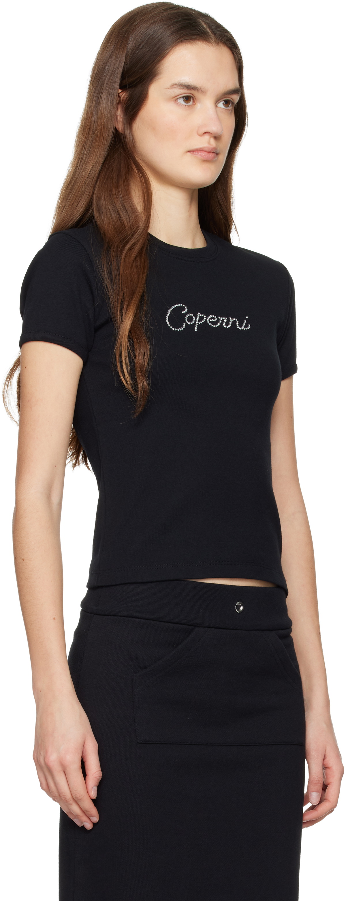 Coperni Black Baby Crystal T-shirt
