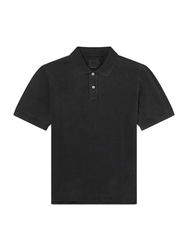 Photo: Drake's - Stone-Washed Cotton-Piqué Polo Shirt - Black