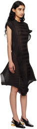 ISSEY MIYAKE Black Sheer Moving Knit Midi Dress