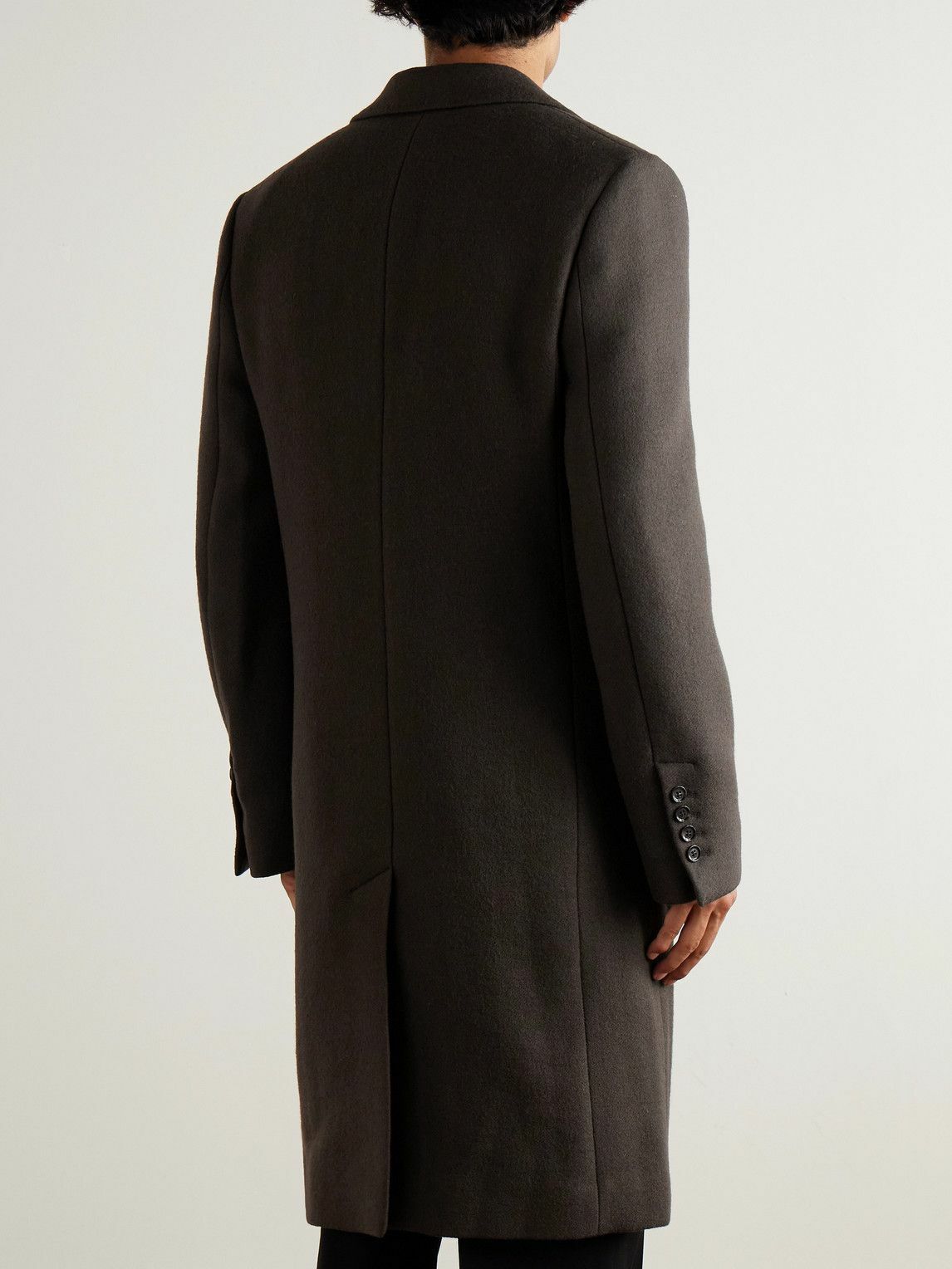 AMI PARIS - Boiled Wool-Gabardine Coat - Black