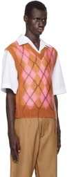 Marni Brown & Pink Argyle Vest