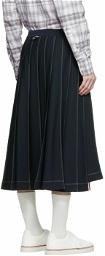 Thom Browne Navy Wool Skirt