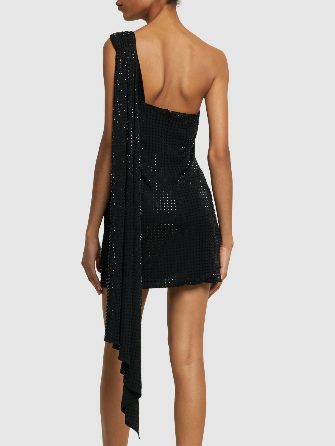 DAVID KOMA CRYSTAL FLAMES INSERT DRESS