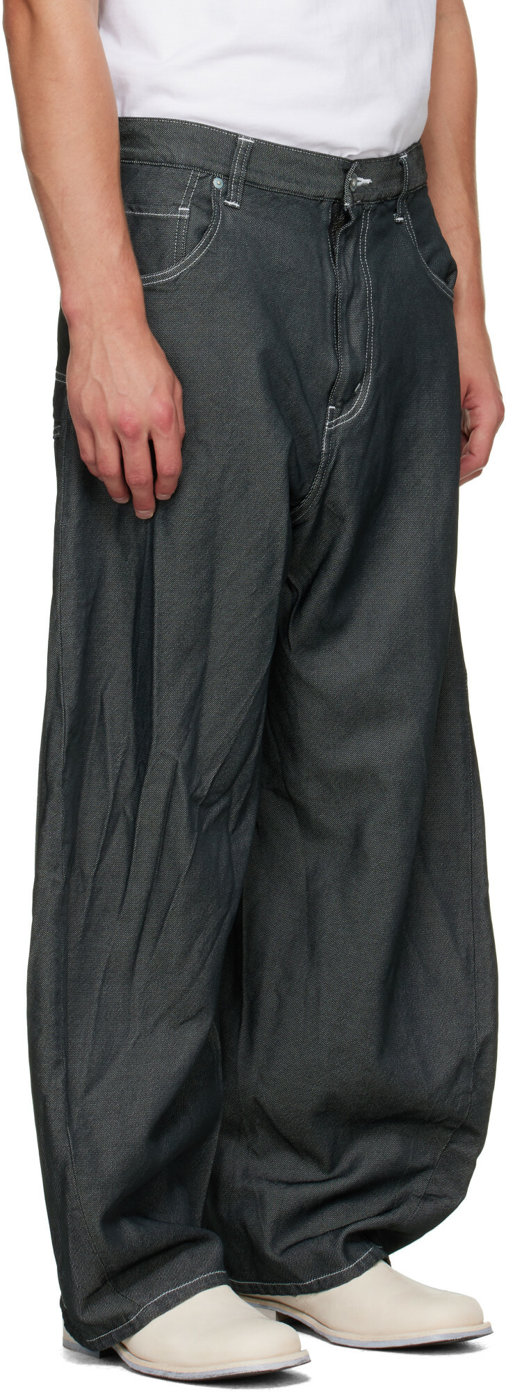 Comme des Garçons Homme Gray Polyester Serge Jeans