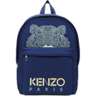 Kenzo Blue Neoprene Large Tiger Backpack