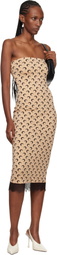 Marine Serre Tan Recycled Moon Jersey Bustier Midi Dress