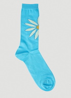 Les Chaussettes Aqua Floral Socks in Blue