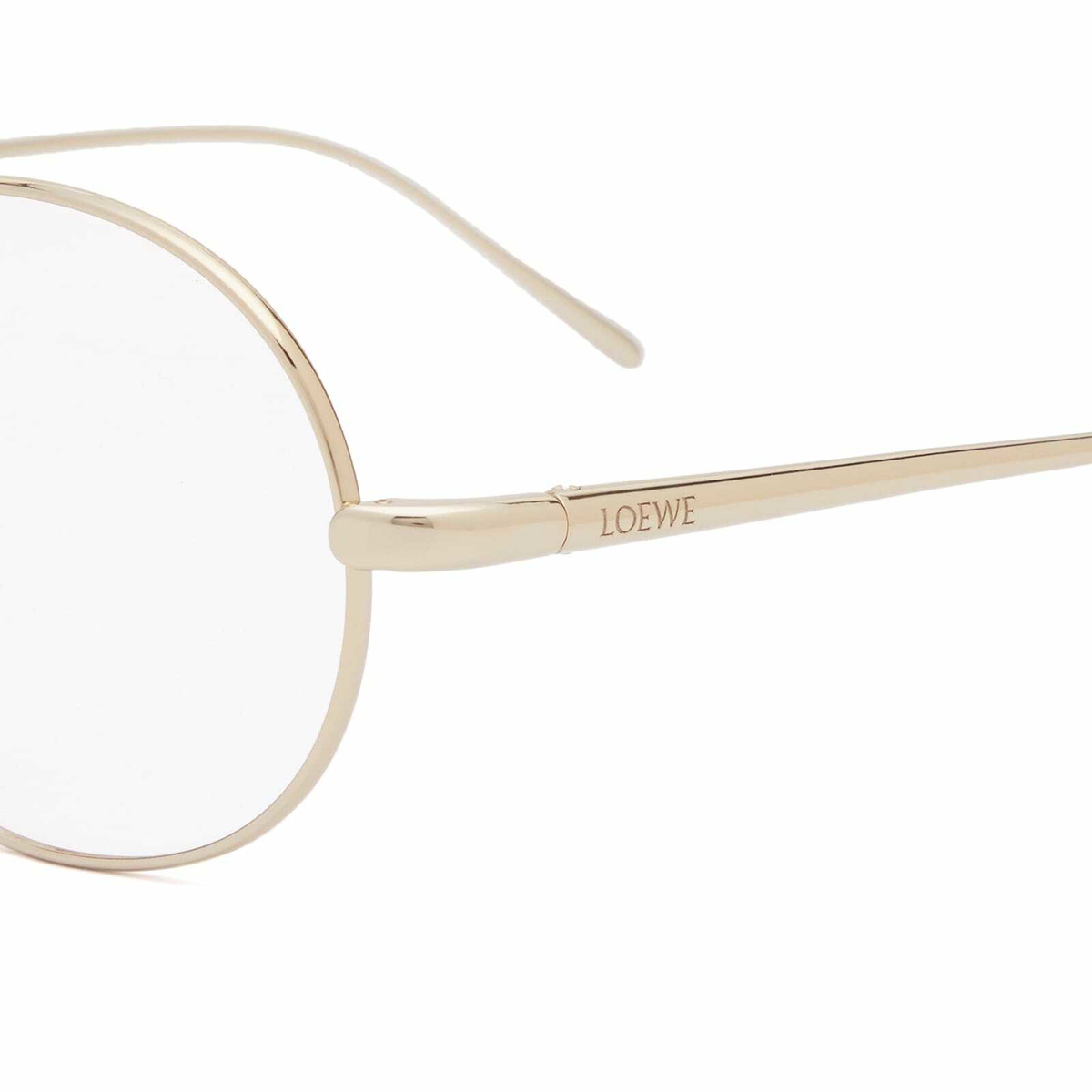 Loewe Eyewear Loewe Slim Round Metal Glasses in Gold Loewe