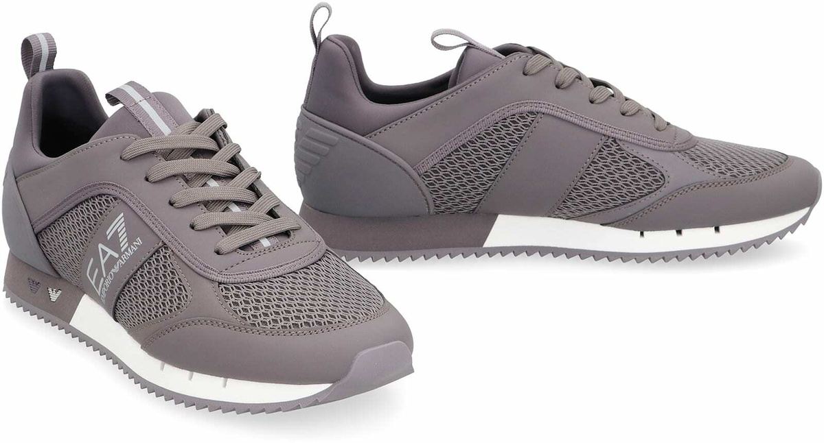EA7 Mesh And Vegan Leather Low-top Sneakers