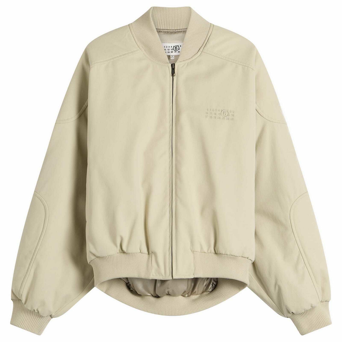 MM6 Maison Margiela Women's Logo Bomber Jacket in Ecru