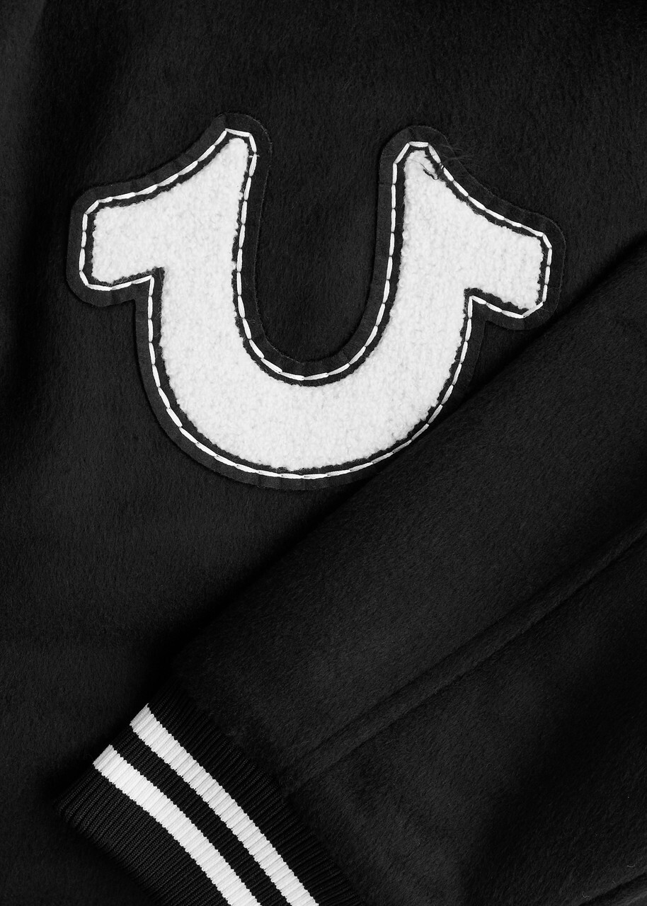 True Religion Logo-appliquéd Brushed Bomber Jacket