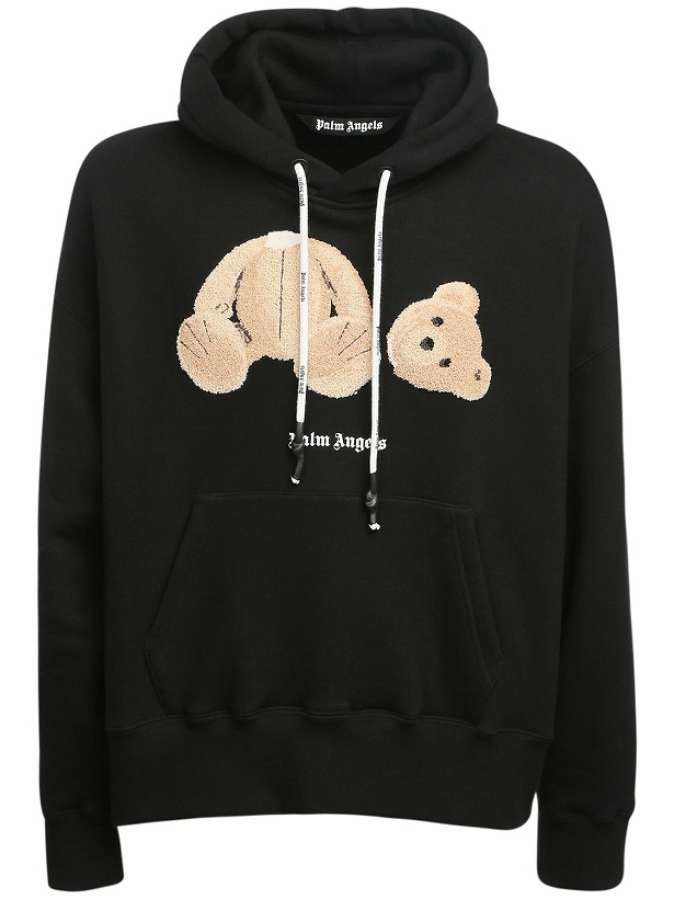 Photo: PALM ANGELS - Bear Embroidery Cotton Hoodie