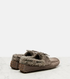 Brunello Cucinelli Monili shearling-trimmed suede moccasins