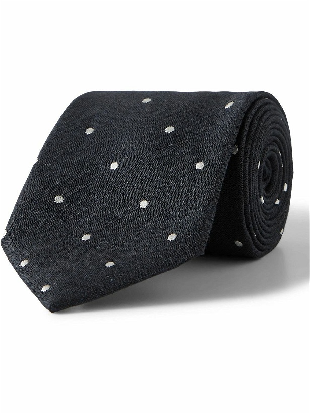 Photo: Paul Smith - 8cm Polka-Dot Linen and Silk-Blend Tie