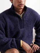 Aimé Leon Dore - Wool-Blend Felt Half-Zip Sweater - Blue