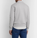 AMI - Slim-Fit Logo-Embroidered Loopback Cotton-Jersey Sweatshirt - Gray