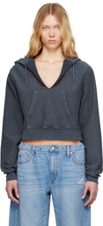 alexanderwang.t Navy Distressed Cotton Hoodie