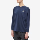 Battenwear Men's Long Sleeve Team Pocket T-Shirt in Navy