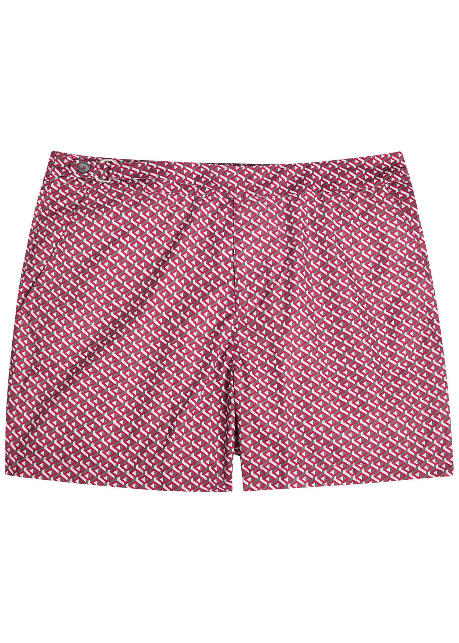 Gusari The Deia Printed Shell Swim Shorts Red