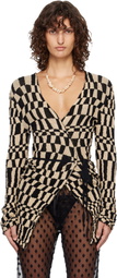Dries Van Noten Black & Off-White Jacquard Cardigan