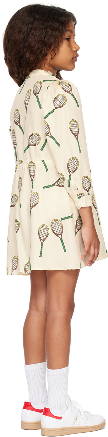 knee length dresses for ladies Buy Mini Rodini Offwhite Tennis Aop Woven Dress