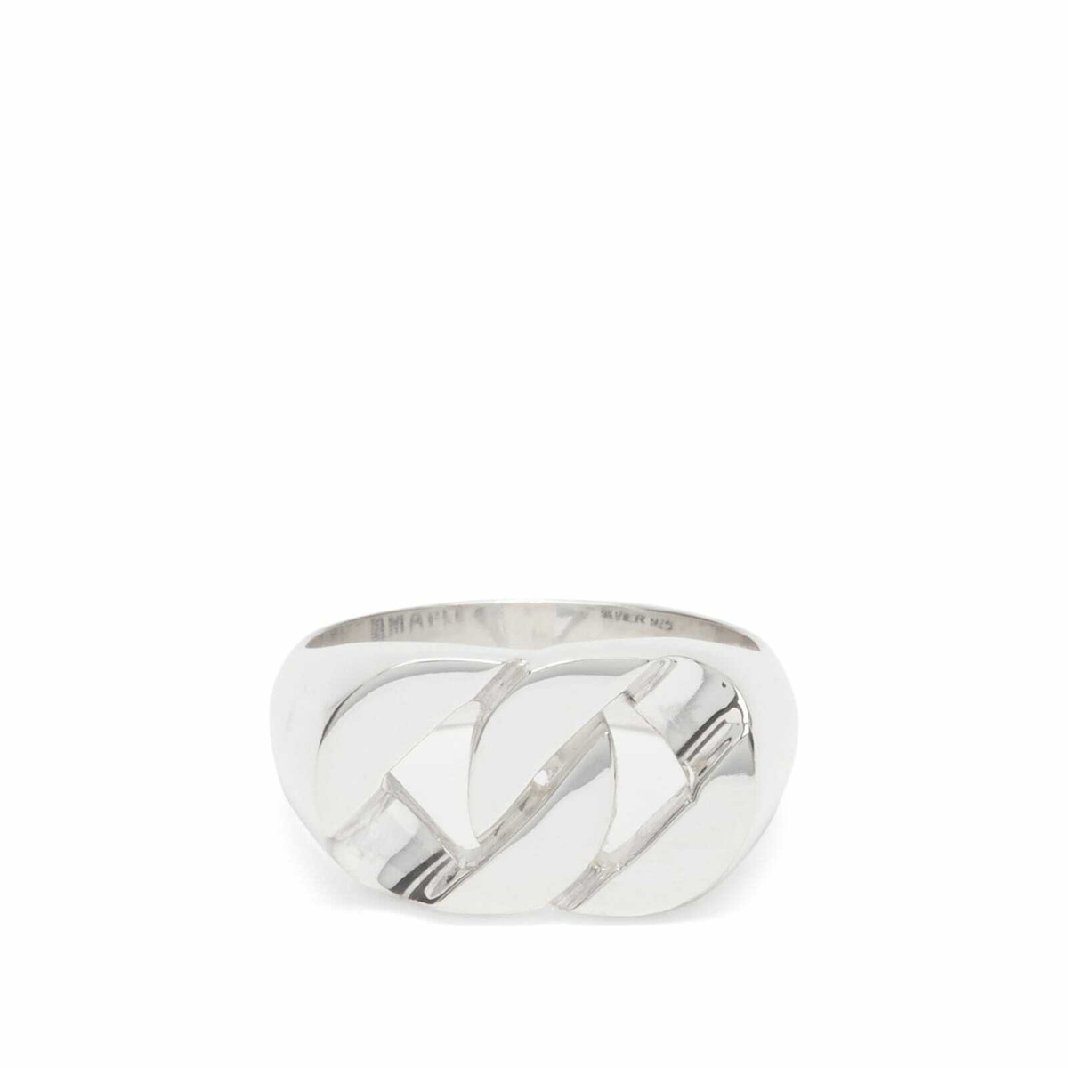 Maple Men's Cuban Link Signet Ring in Silver