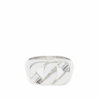 Maple Men's Cuban Link Signet Ring in Silver