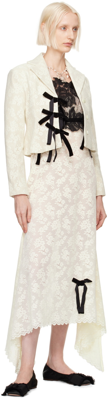 Yuhan Wang Off-White Puff Sleeve Midi Dress