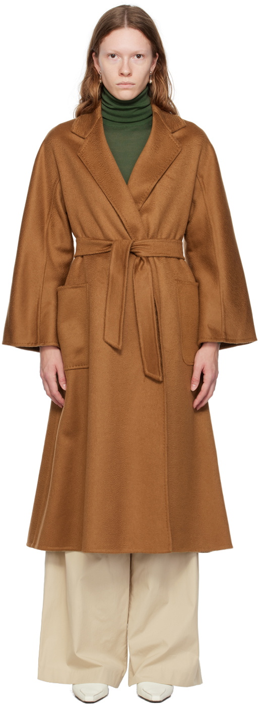 max mara ludmilla tobacco Mara: Ludmilla, An Iconic Coat with a Flowing Lines, Hand-Stitched with Two Layers of Cashmere It stands out with its generous Max Mara | Woman -