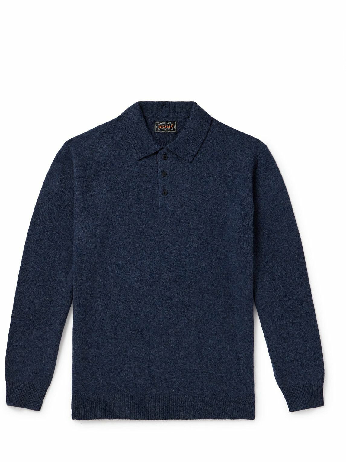 Beams Plus - Wool Polo Shirt - Blue Beams Plus