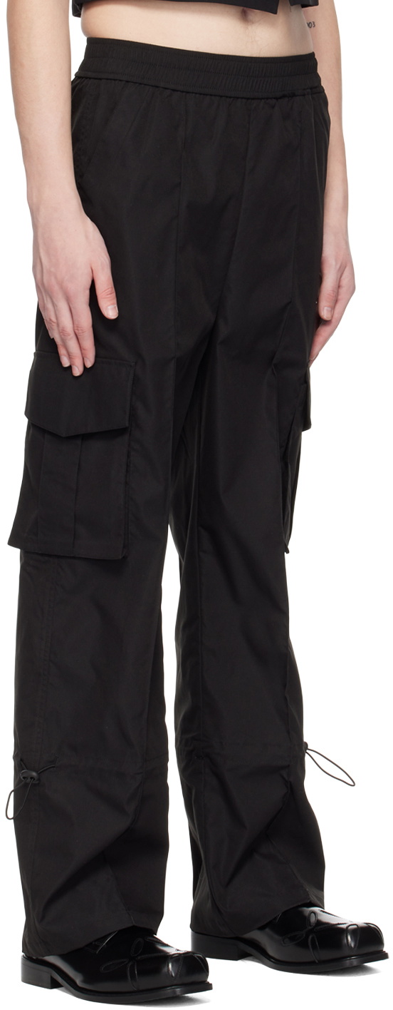 The World Is Your Oyster Black Flap Pocket Cargo Pants