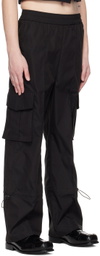 The World Is Your Oyster Black Flap Pocket Cargo Pants