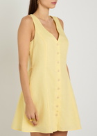 Paige Raye Linen and Cotton-blend Mini Dress Yellow